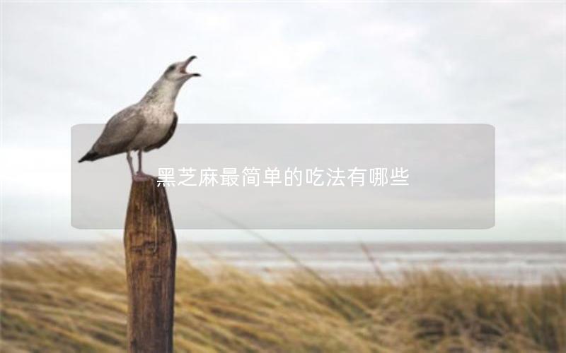 黑芝麻最简单的吃法有哪些