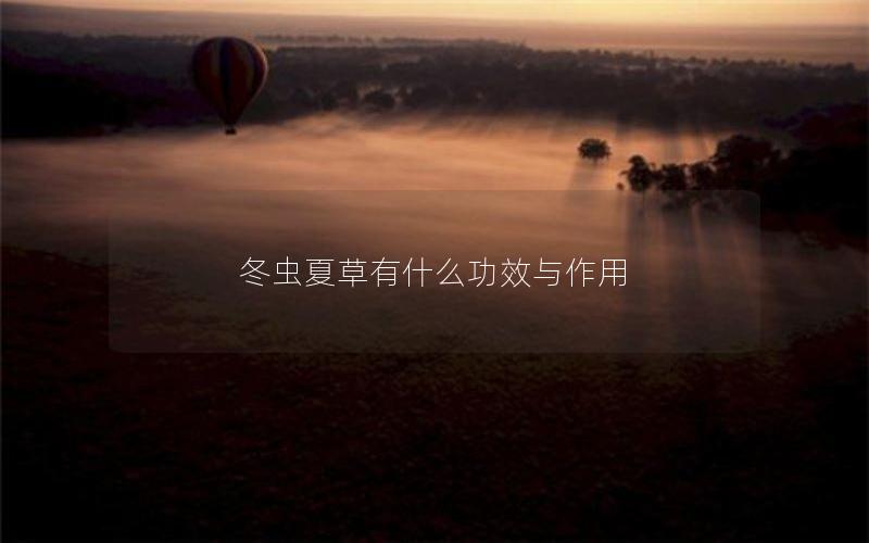 冬虫夏草有什么功效与作用