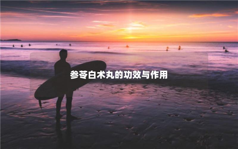 参苓白术丸的功效与作用