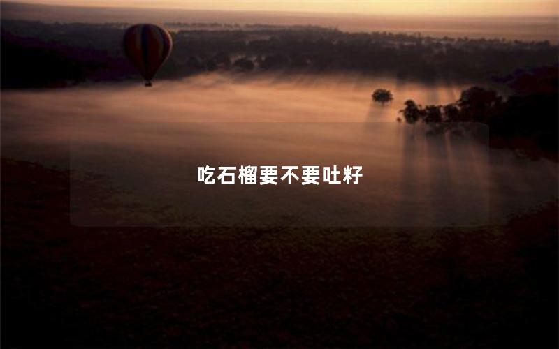 吃石榴要不要吐籽