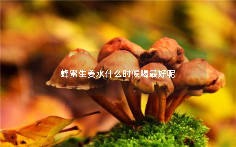 蜂蜜生姜水什么时候喝最好呢