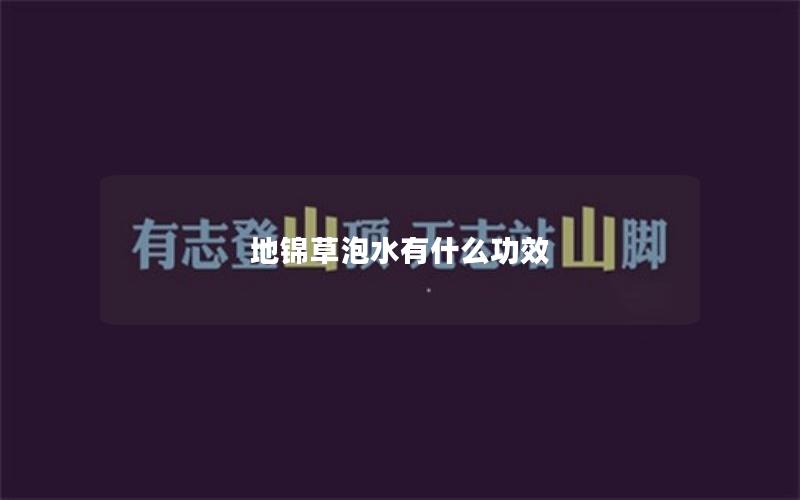 地锦草泡水有什么功效
