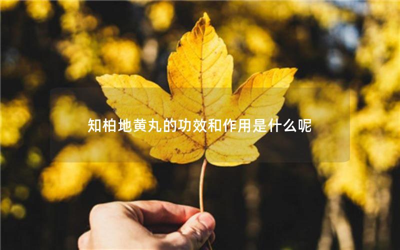 知柏地黄丸的功效和作用是什么呢