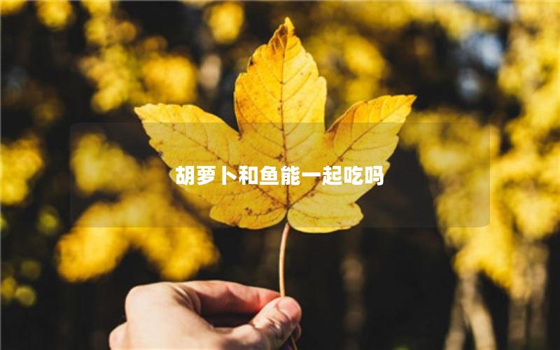 胡萝卜和鱼能一起吃吗