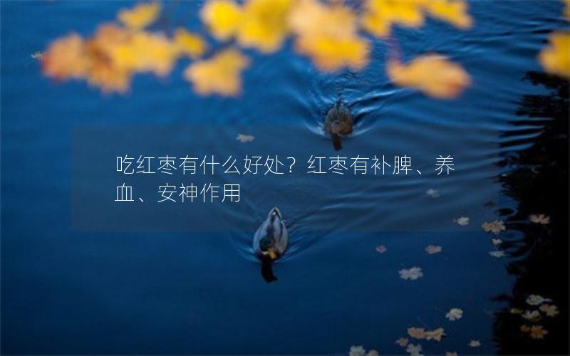 吃红枣有什么好处？红枣有补脾、养血、安神作用