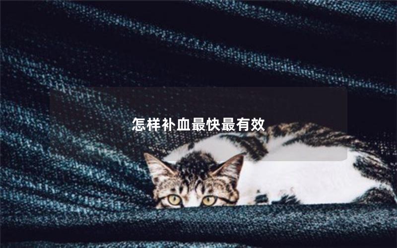 怎样补血最快最有效